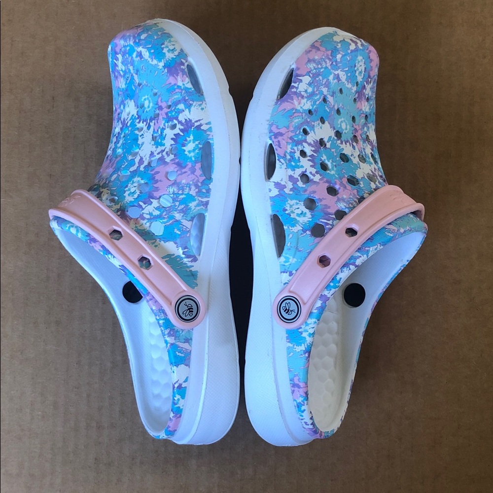 Joybees Active Clogs Floral Blue and Pink Print Size 8 - Picture 7 of 8